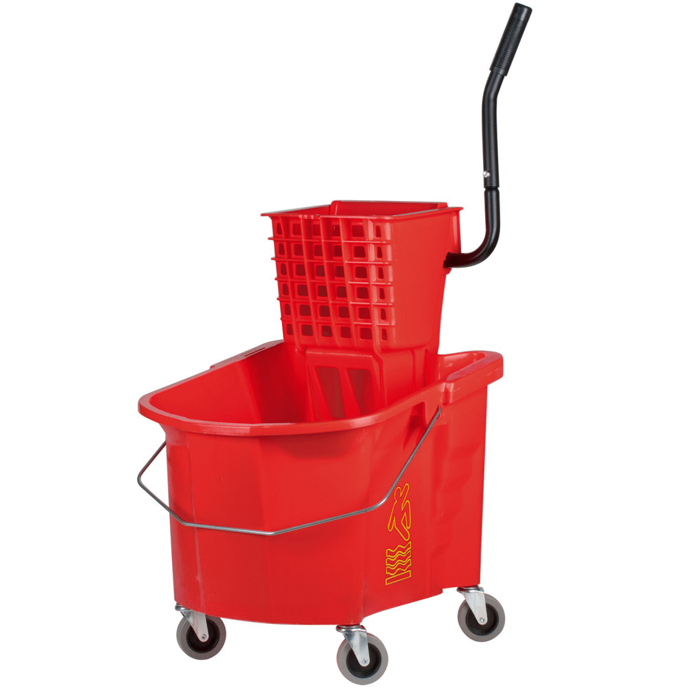 35 Qt Red Splash Guard Combo With Wringer in Mop Buckets from Simplex